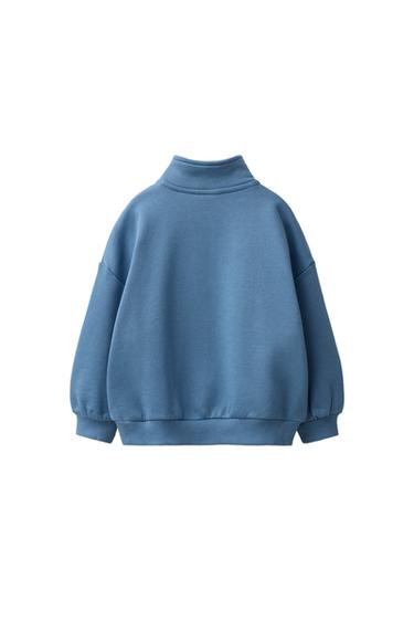 HIGH-NECK SWEATSHIRT — Duck blue 2