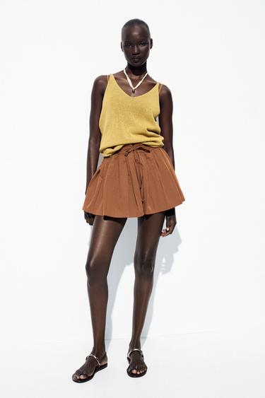 BERMUDA SHORTS WITH ELASTIC WAIST - Brick by Zara - Image 0