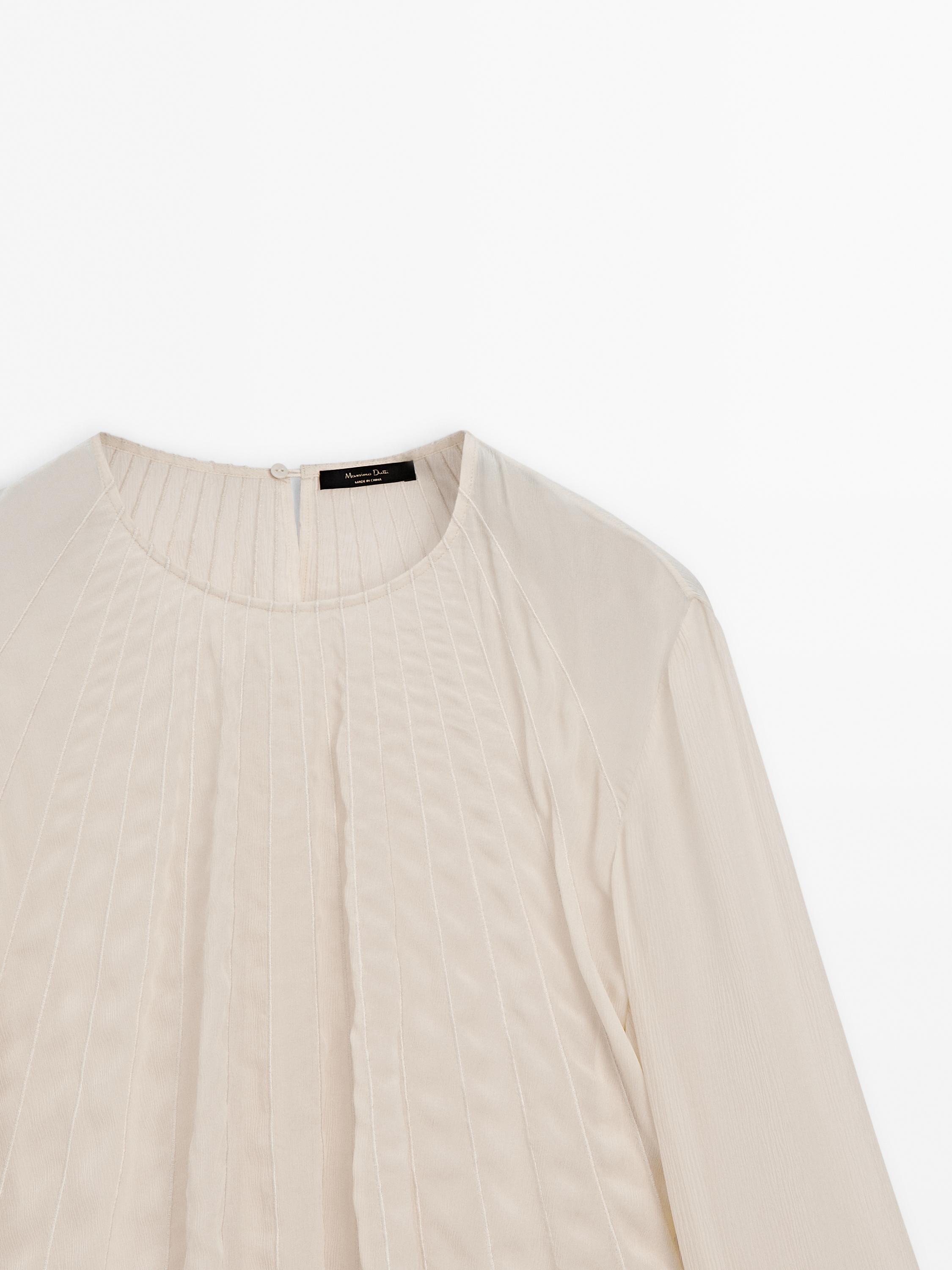 Flowing shirt with seam details - Beige | ZARA United States
