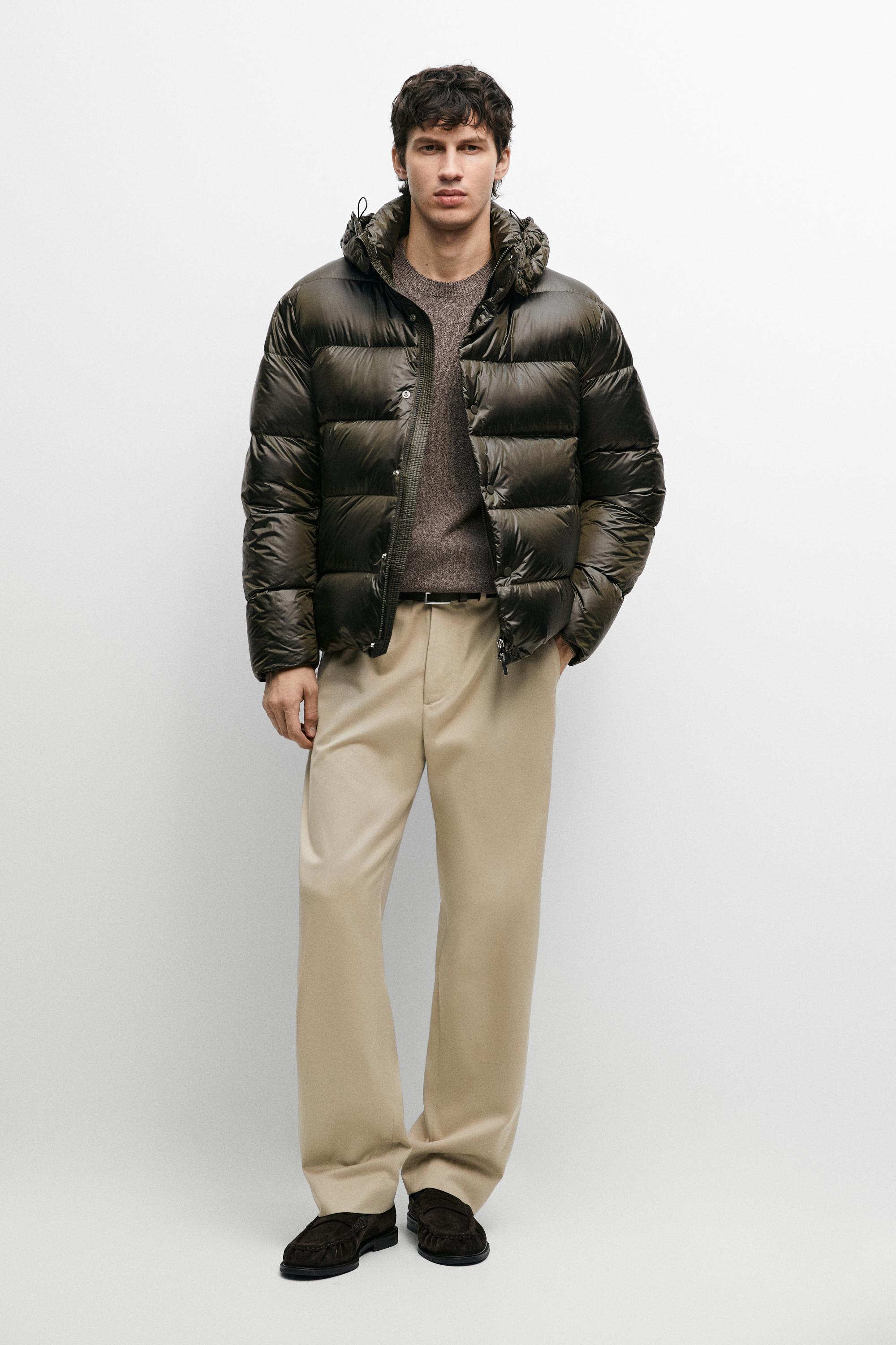Satin down jacket - Green | ZARA United States