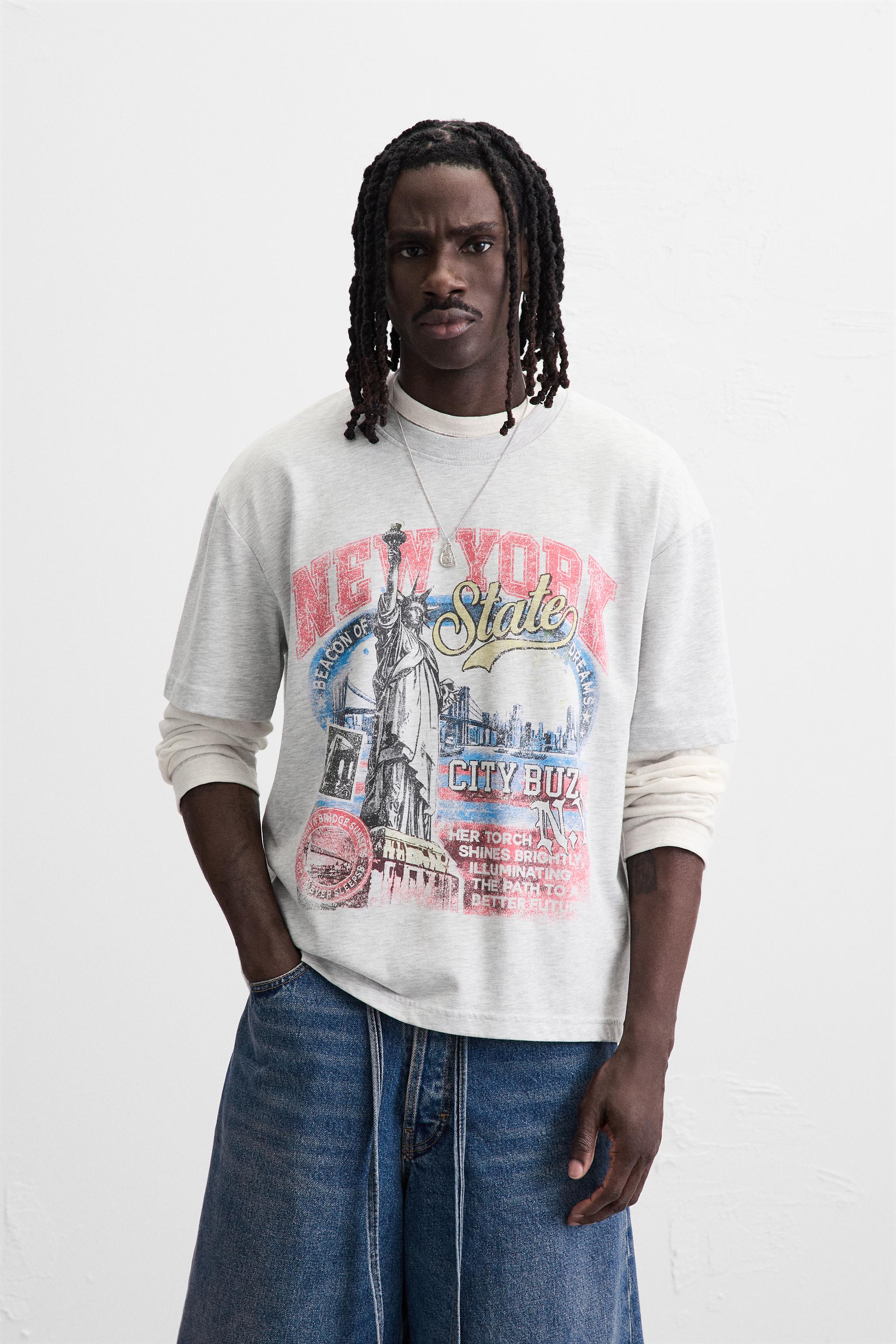 ウォッシュ加工プリントTシャツ - SILVER UNIVERSE | ZARA Japan