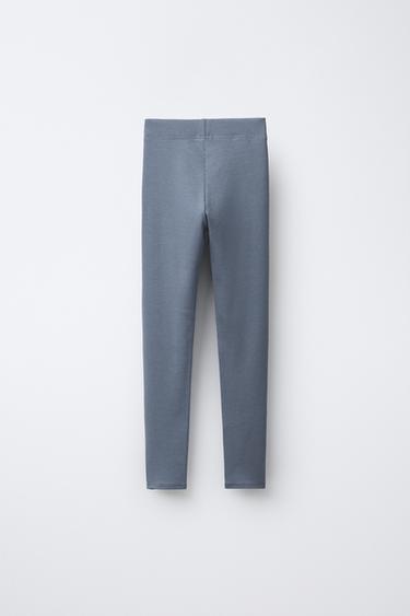 RIBBED LEGGINGS WITH MODAL AND LABEL - Blue by Zara