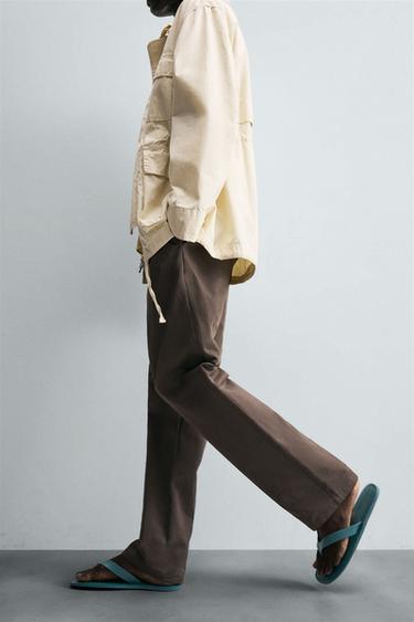 LEATHER STRAPPY SANDALS - Sea Green by Zara