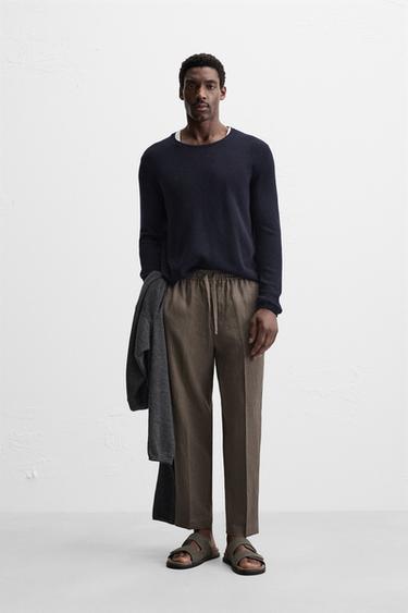 HOSE AUS REINEM LEINEN - Braun / Braungrau von Zara