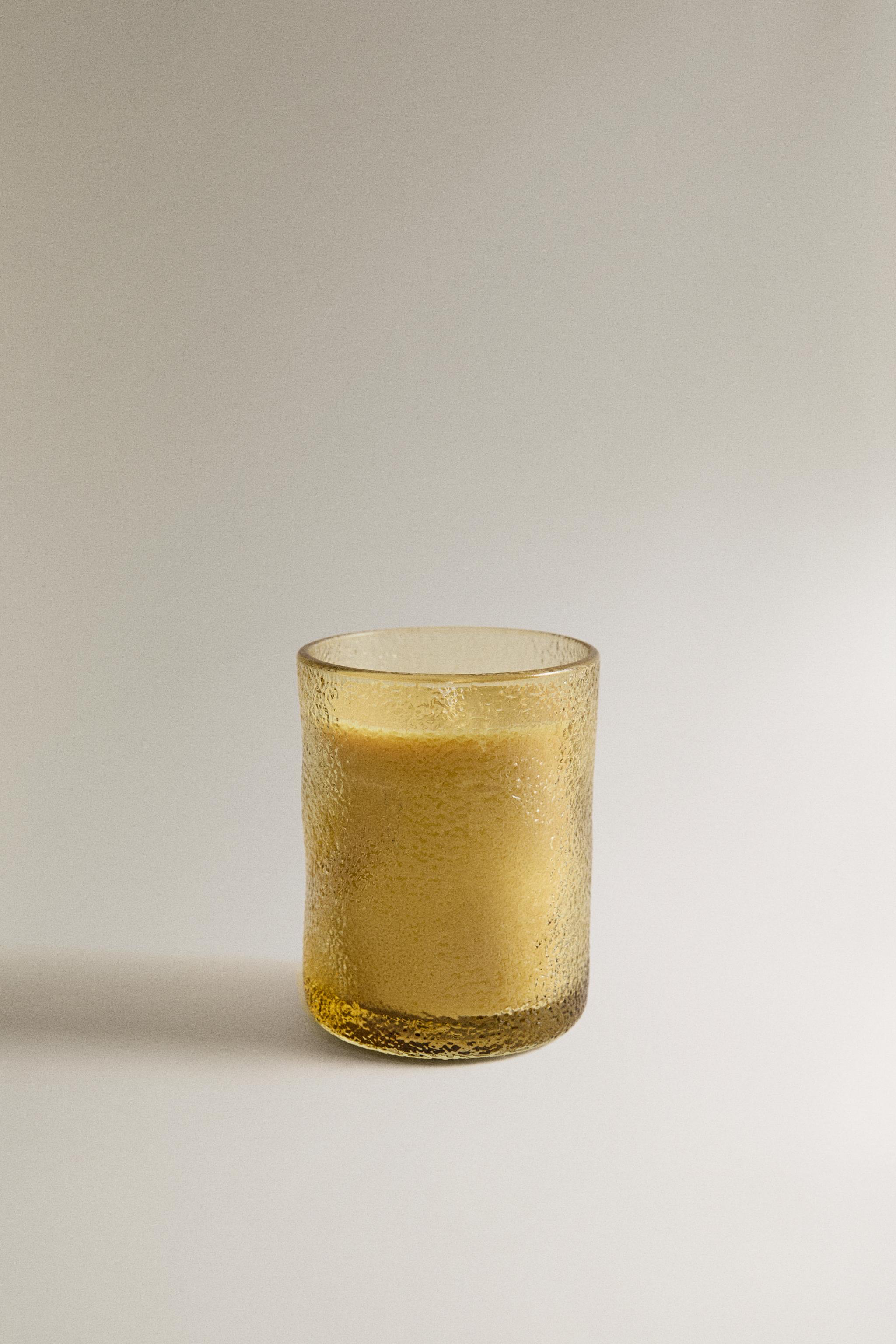 (155 G) INCENSE & ORANGE SCENTED CANDLE — Dark orange
