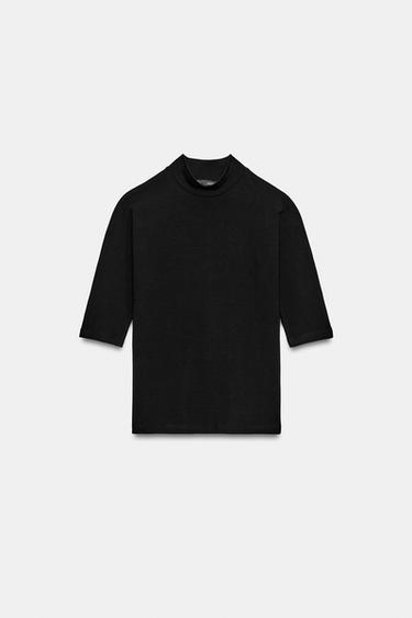 CAMISETA CUELLO PERKINS - Negro de Zara