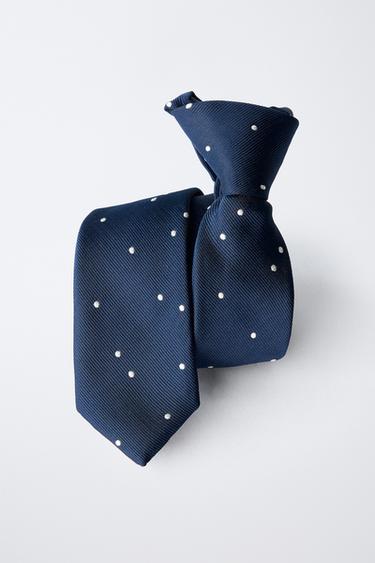 POLKA DOT PRINT TIE - Blue by Zara - Image 2
