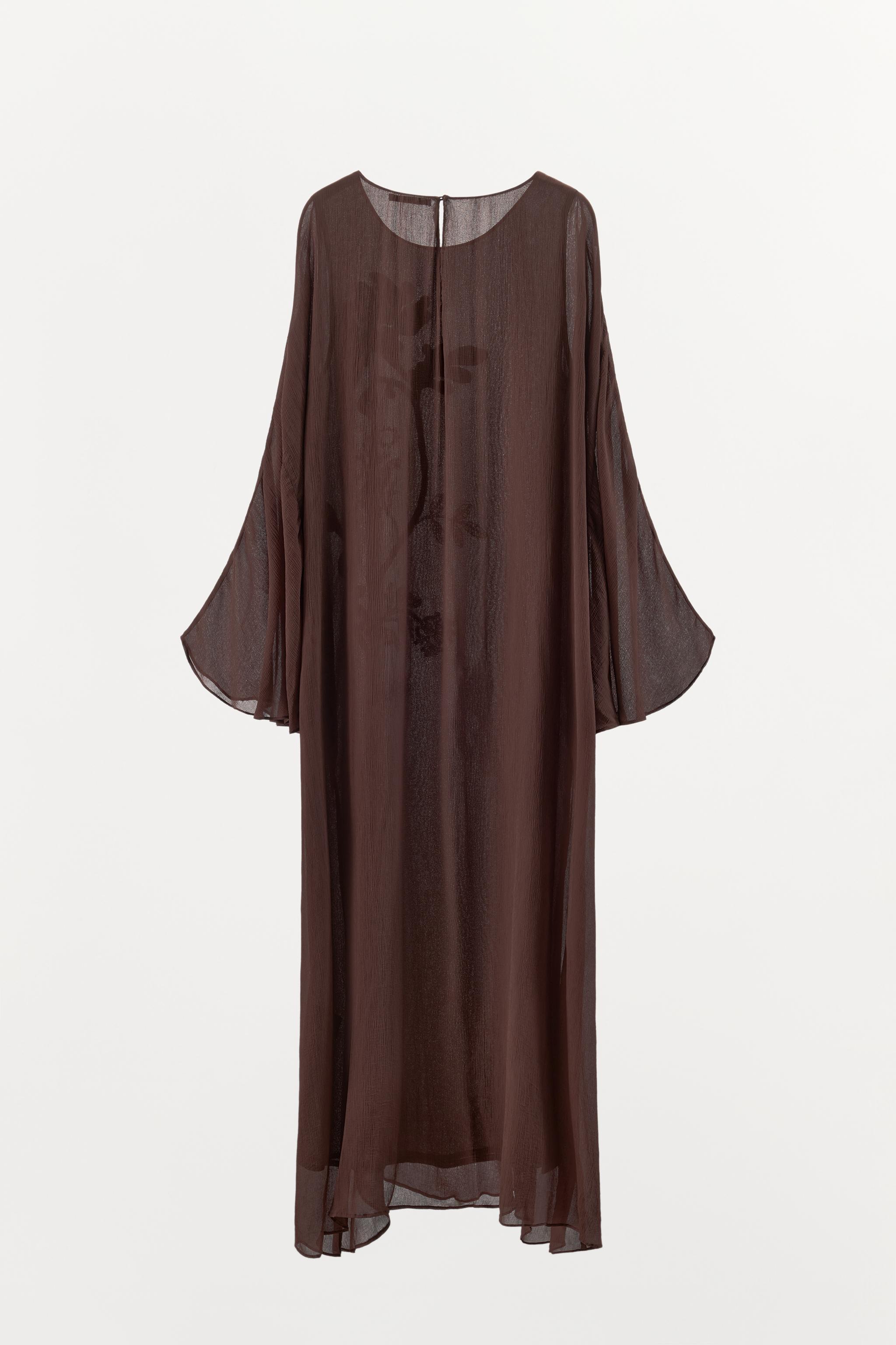 zara brown beaded dress Zara brown rustic beaded dress
