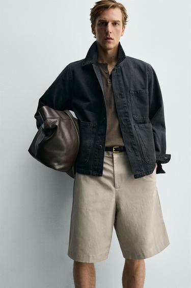 SHORT RELAXED FIT LIN-COTON - Vison de Zara - Image 4