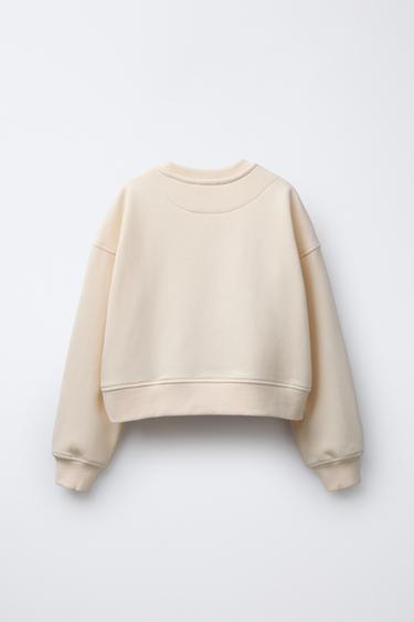 NUMBER STUD SWEATSHIRT - Ecru by Zara - Image 1
