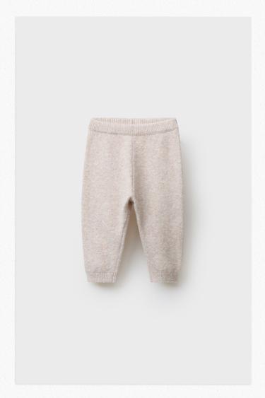 ТРИКОТАЖНЫЕ ЛЕГИНСЫ С КАРМАНОМ И ЭТИКЕТКОЙ С ЕЖИКОМ — СВЕТЛО-БЕЖЕВЫЙ от Zara