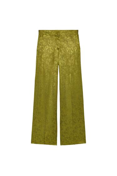 PANTALÓN JACQUARD - Verde de Zara