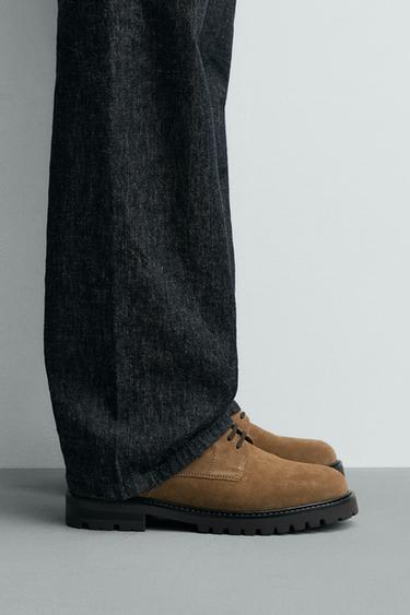 KOŽENÉ POLOBOTKY - Béžová od Zara - Obrázek 0