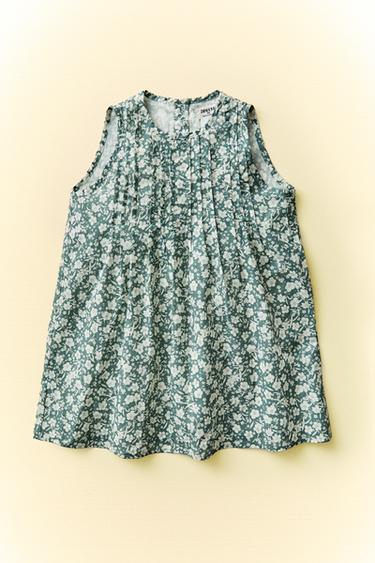 CHILDREN'S TROPICAL FLORAL COTTON DRESS - Ecru / Green by Zara - Image 5