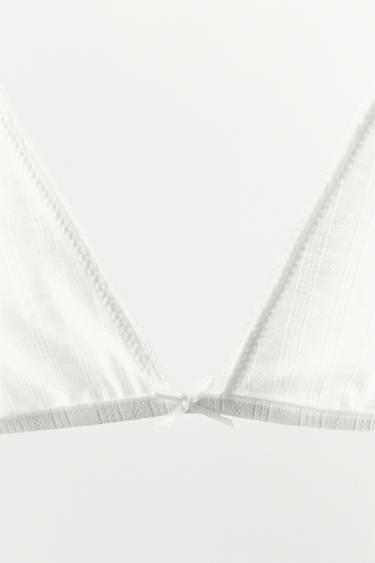 POINTELLE TRIANGLE BRA - White by Zara - Image 5