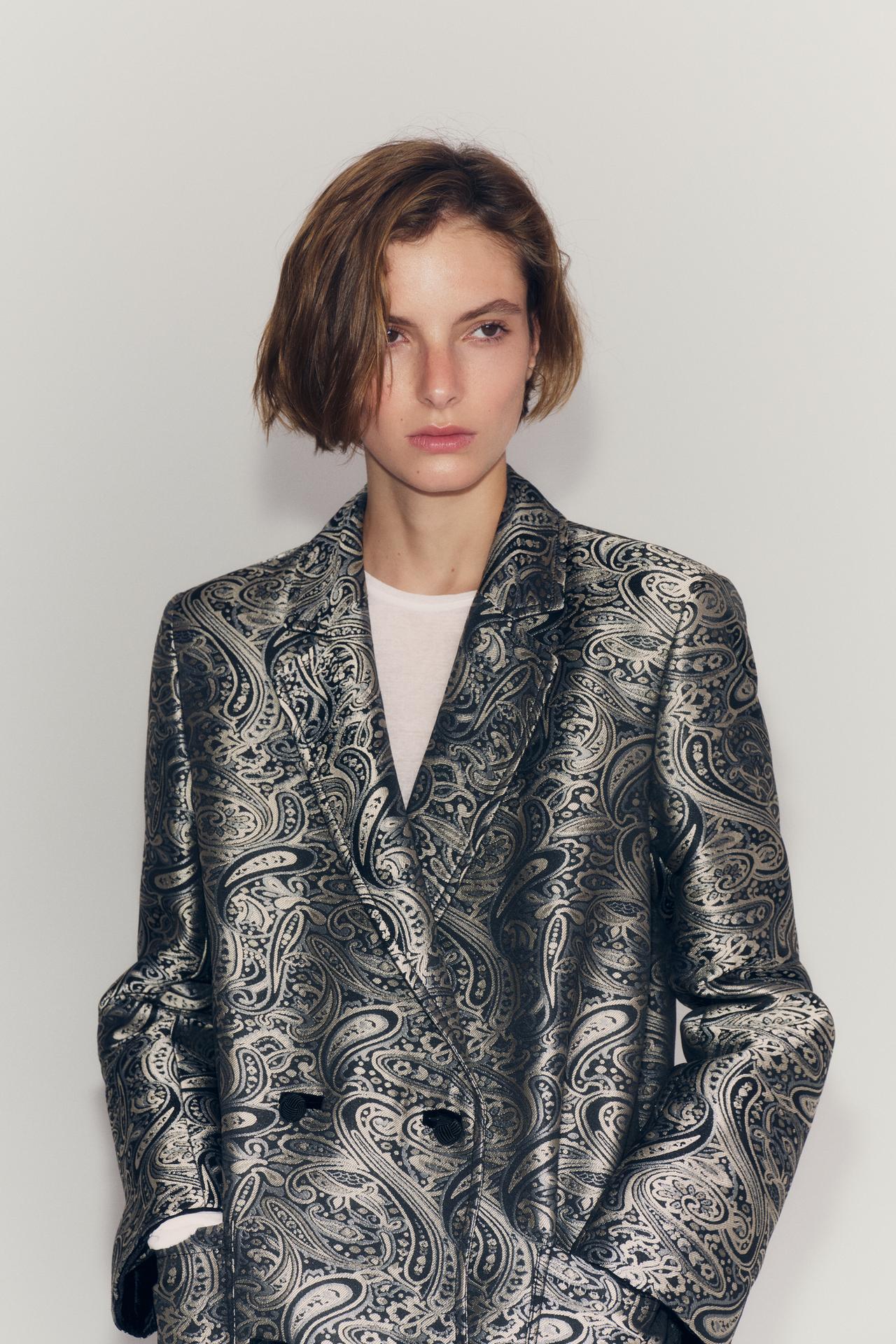 ZW COLLECTION JACQUARD COAT — Gray