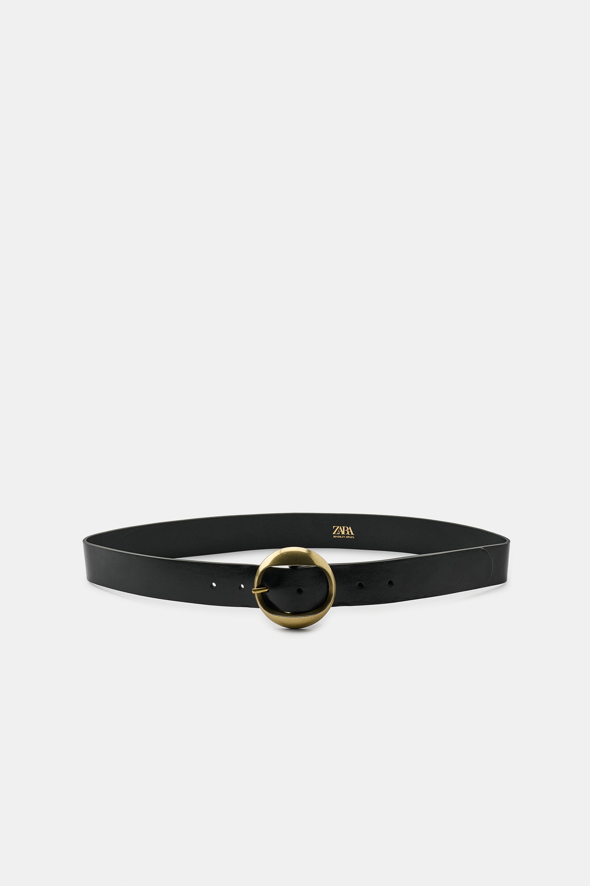 100% LEATHER CIRCULAR BUCKLE BELT