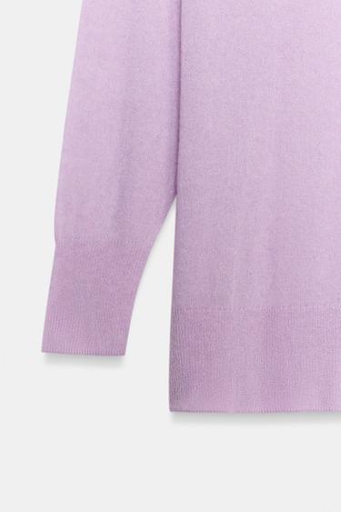 PULL AVEC LAINE COL MONTANT - Lilas de Zara - Image 4