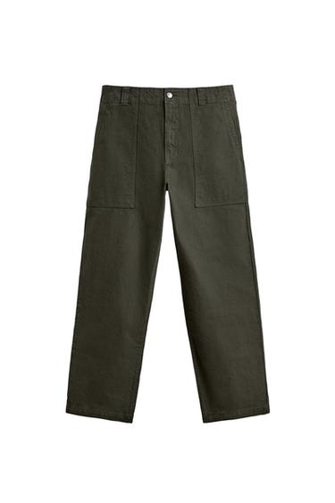 WASHED STRAIGHT-LEG TROUSERS