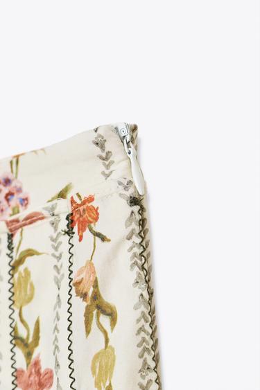 JUPE PLIS PLATS FLEURS ZW COLLECTION - Multicolore de Zara - Image 7