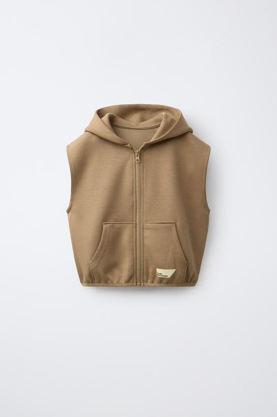 جيليه INTERLOCK بغطاء رأس - بني فاتح الخاص بـ Zara - صورة 0