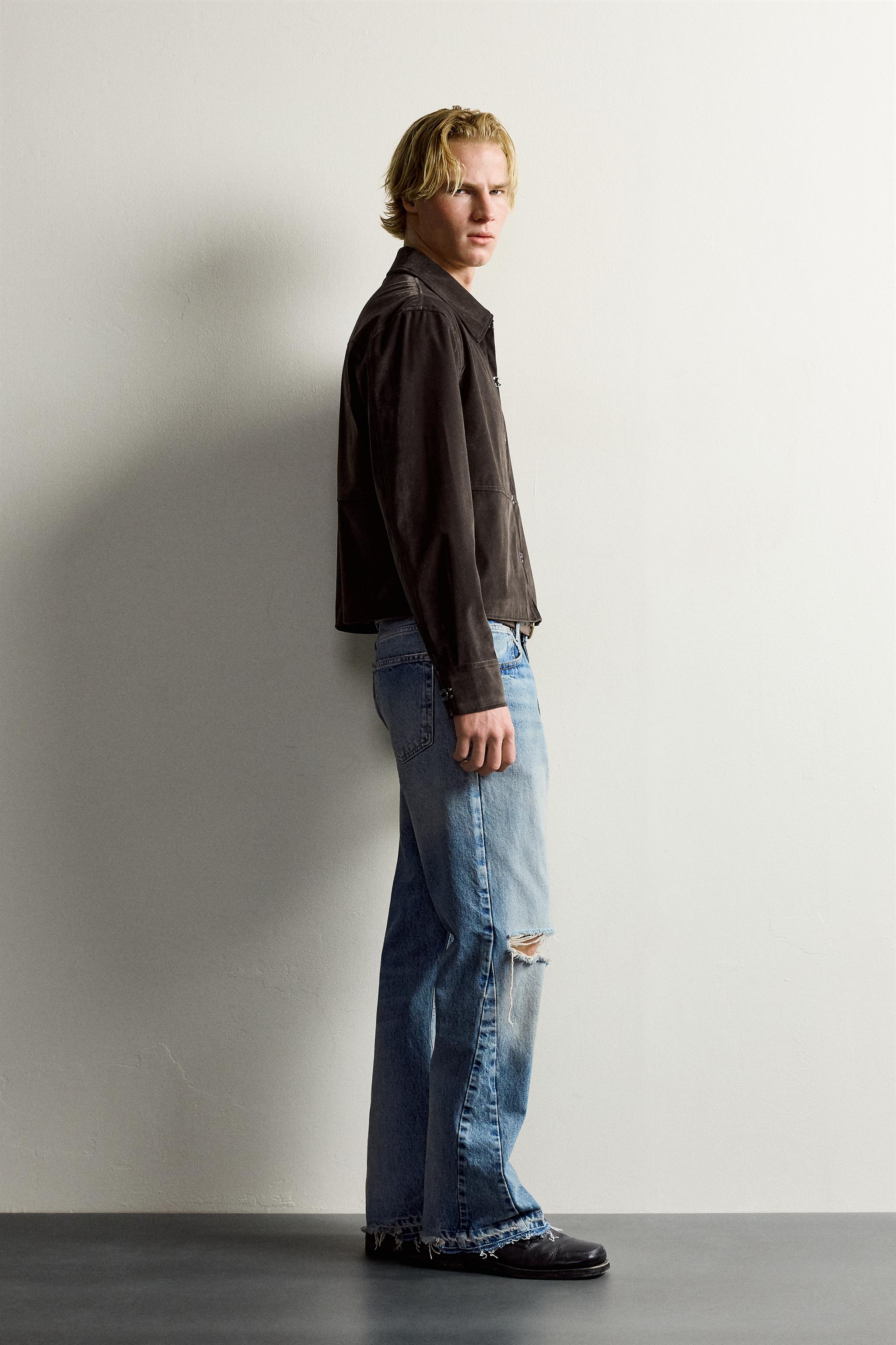 CROPPED FAUX LEATHER JACKET WITH HOOKS