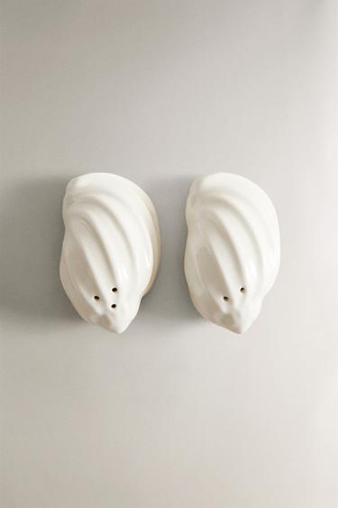 ENSEMBLE SALIÈRE ET POIVRIÈRE COQUILLAGES - Blanc de Zara - Image 0