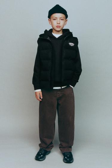 WATER REPELLENT HOODIE WAISTCOAT - Black by Zara