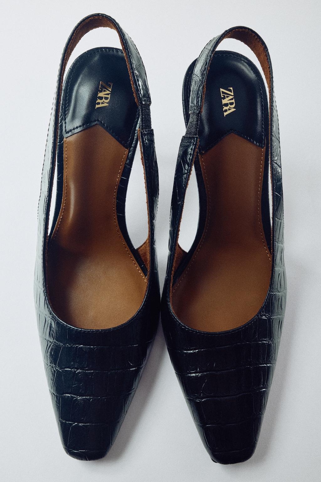 TEXTURED SLINGBACK SHOES
