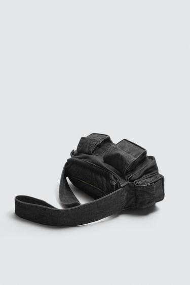 MULTI-POCKET DENIM CROSSBODY BAG - Black by Zara - Image 1