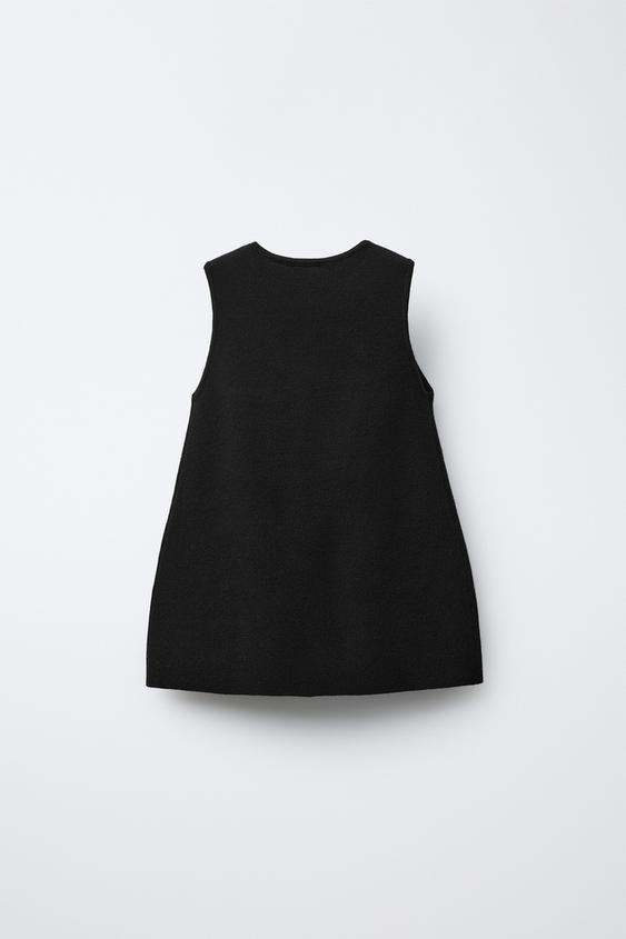 zara black dress with bow ZARA NWT WOMAN BOW TRIM VOLUMINOUS SATIN EFFECT MINI DRESS BLACK