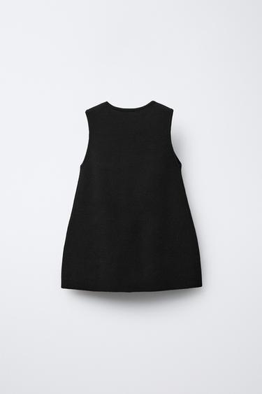 KNIT DRESS WITH GINGHAM BOWS - Black by Zara - Image 1