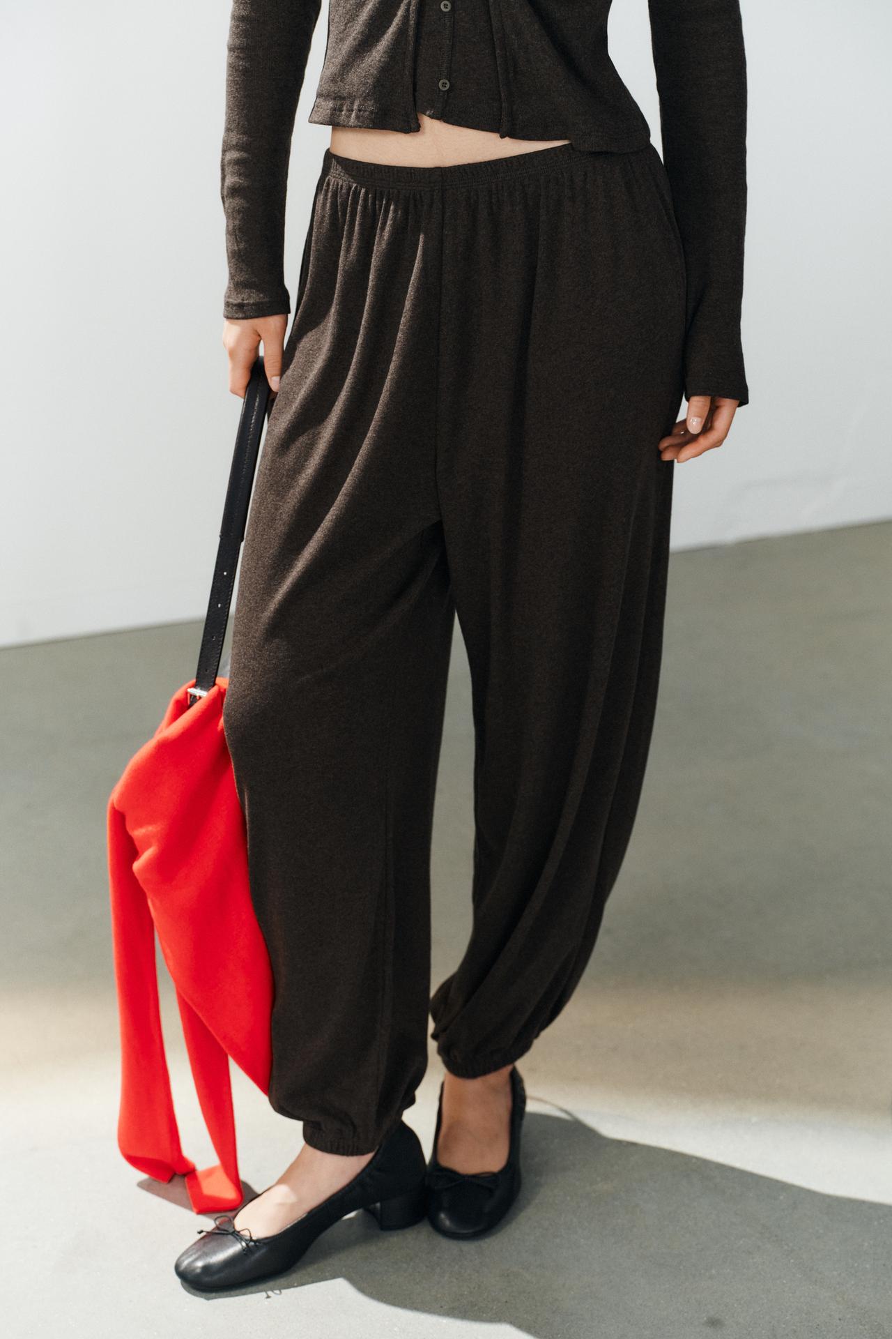 BLOOMER PANTS — Brown marl