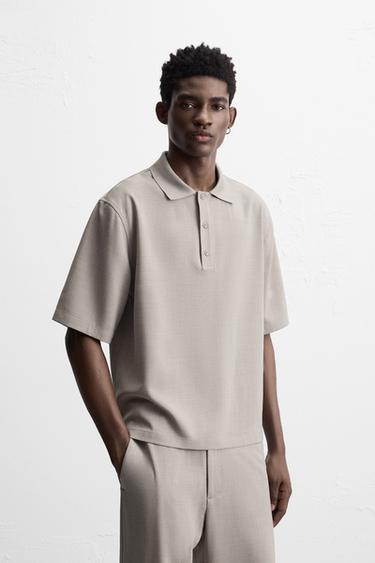 FLOWING POLO SHIRT - Stone by Zara