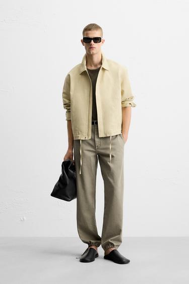 CAZADORA ALGODÓN - LINO - Mantequilla de Zara