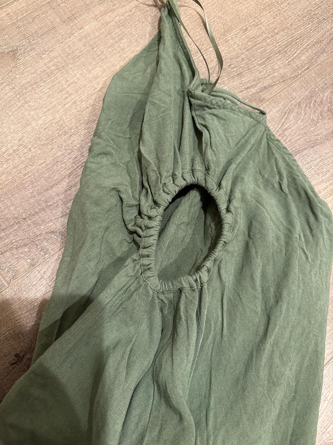 CUT OUT LINEN BLEND DRESS - Image 3