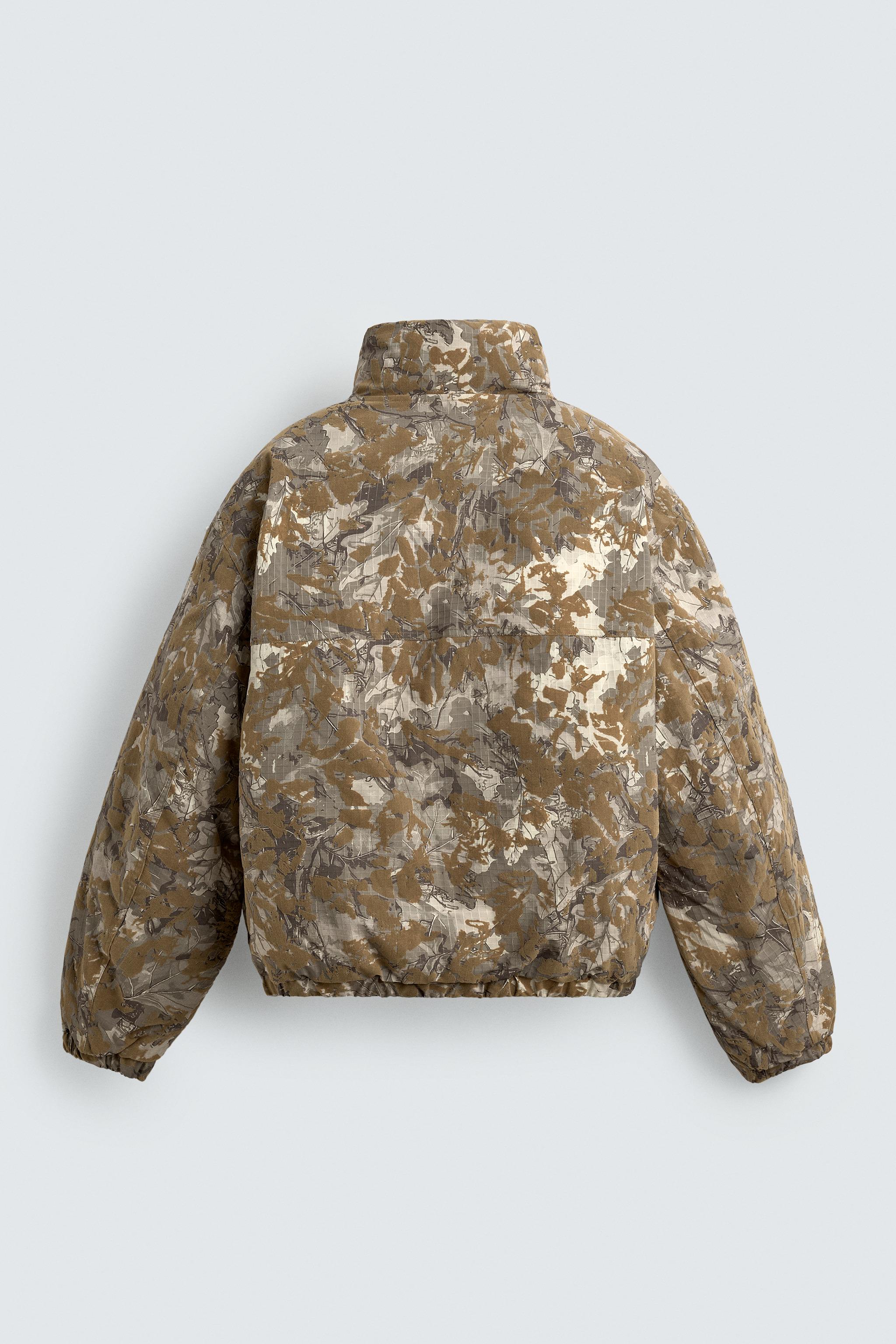 FLOCKED PRINT PUFFER JACKET