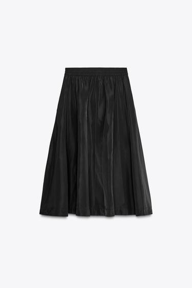 JUPE MI-LONGUE À VOLUME COLLECTION ZW - Noir de Zara