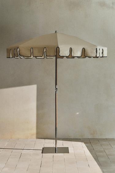 ASH UMBRELLA WITH CONTRAST PIPING - Ecru / Black by Zara