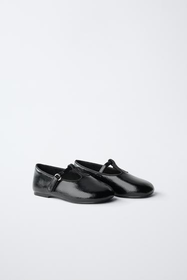 PATENT BUCKLE BALLET FLATS — Black 2