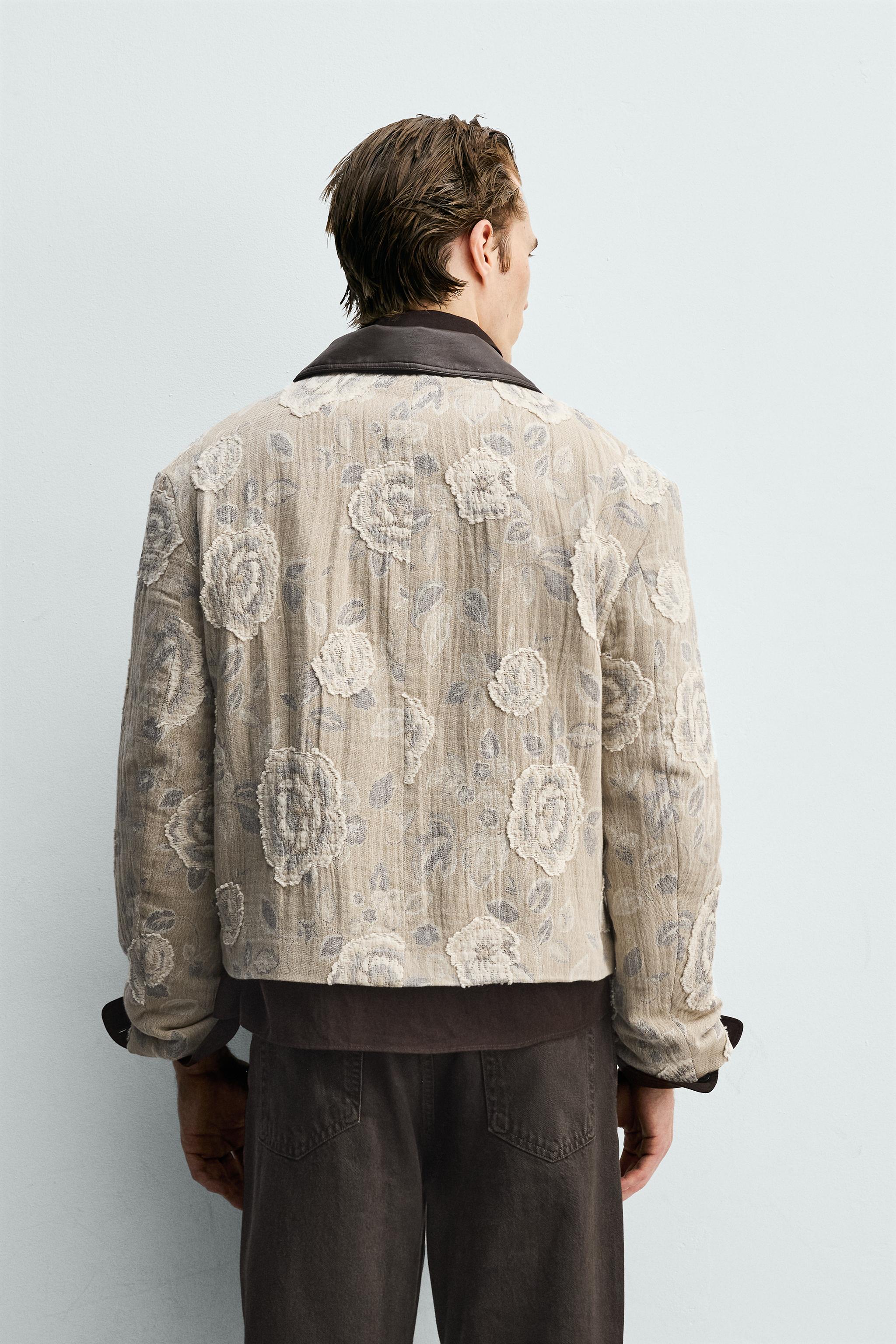 BLOUSON JACQUARD FLORAL IRRÉGULIER