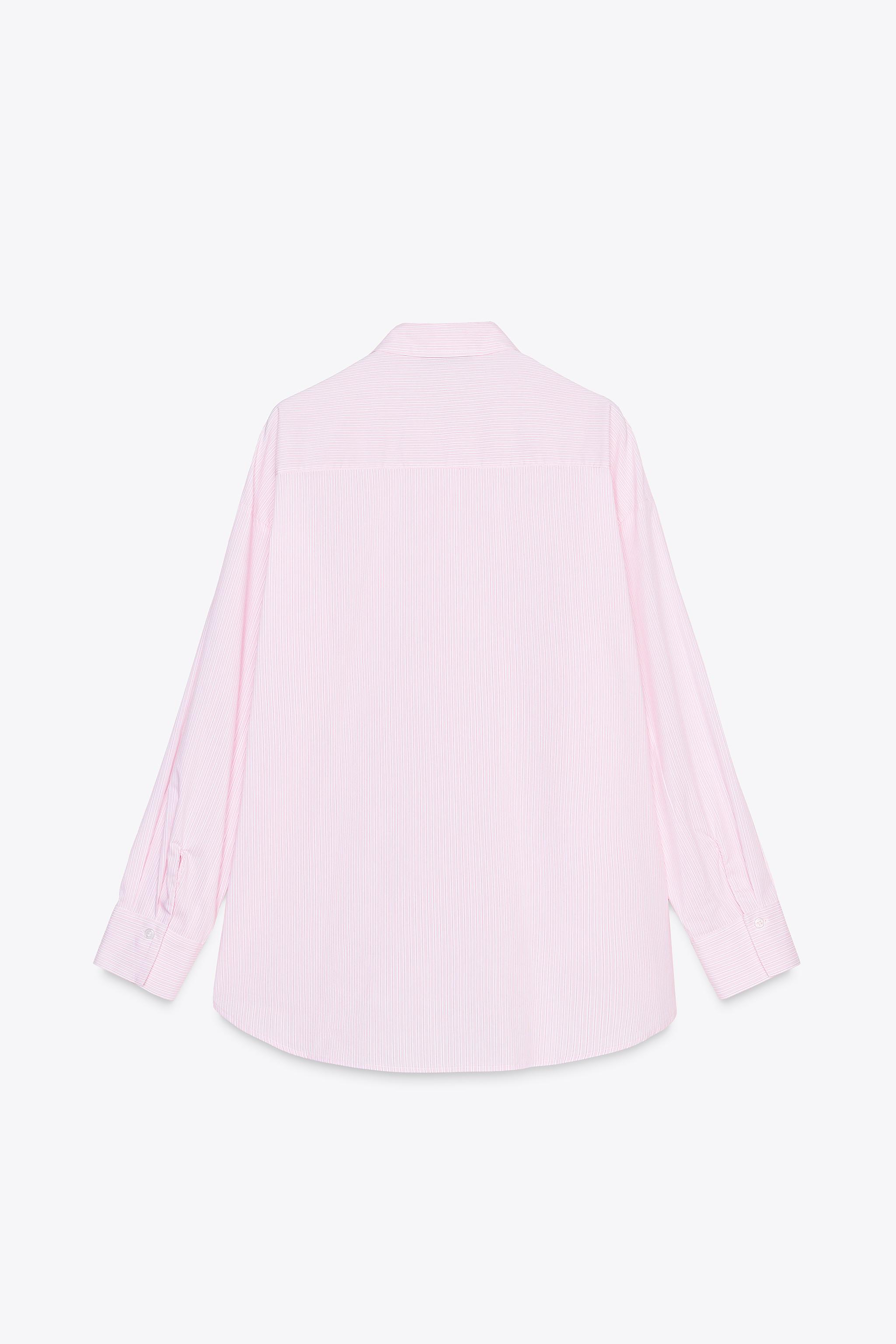 STRIPED POPLIN SHIRT - Pink | ZARA United States