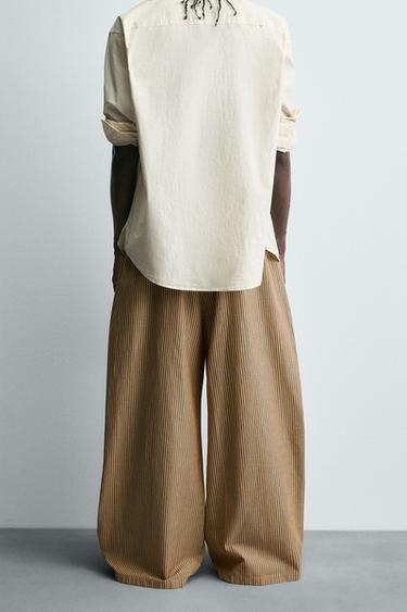 STRIPED OVERSIZE FIT TROUSERS - Yellow by Zara - Image 2