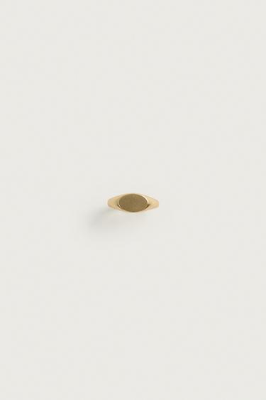 METALLIC SIGNET RING — Golden 1
