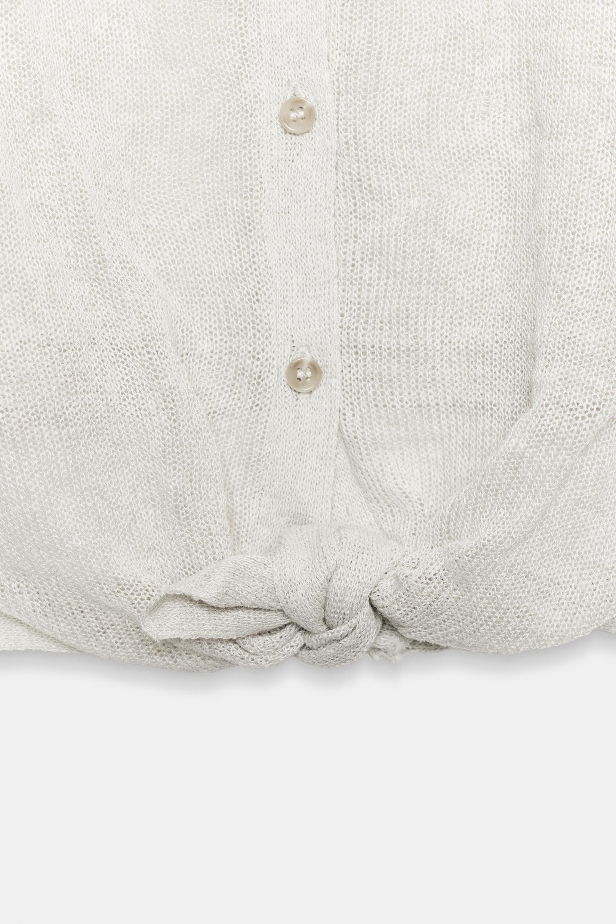 Женские жилеты Zara KNOT DETAIL KNIT VEST — фото 4