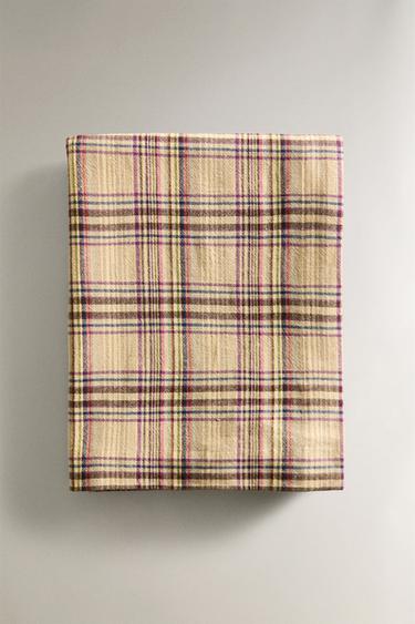 CHECK COTTON LINEN TABLECLOTH - Yellow by Zara - Image 0