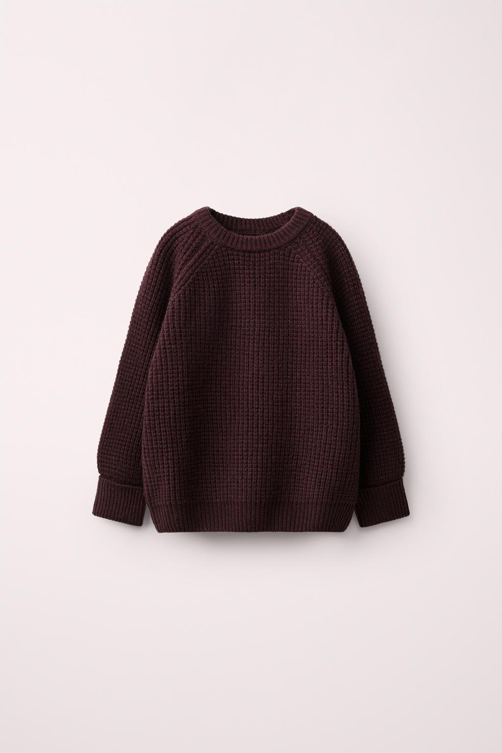 WAFFLE-KNIT JUMPER 100% WOOL CREATED BY CARAMEL LONDON X ZARA