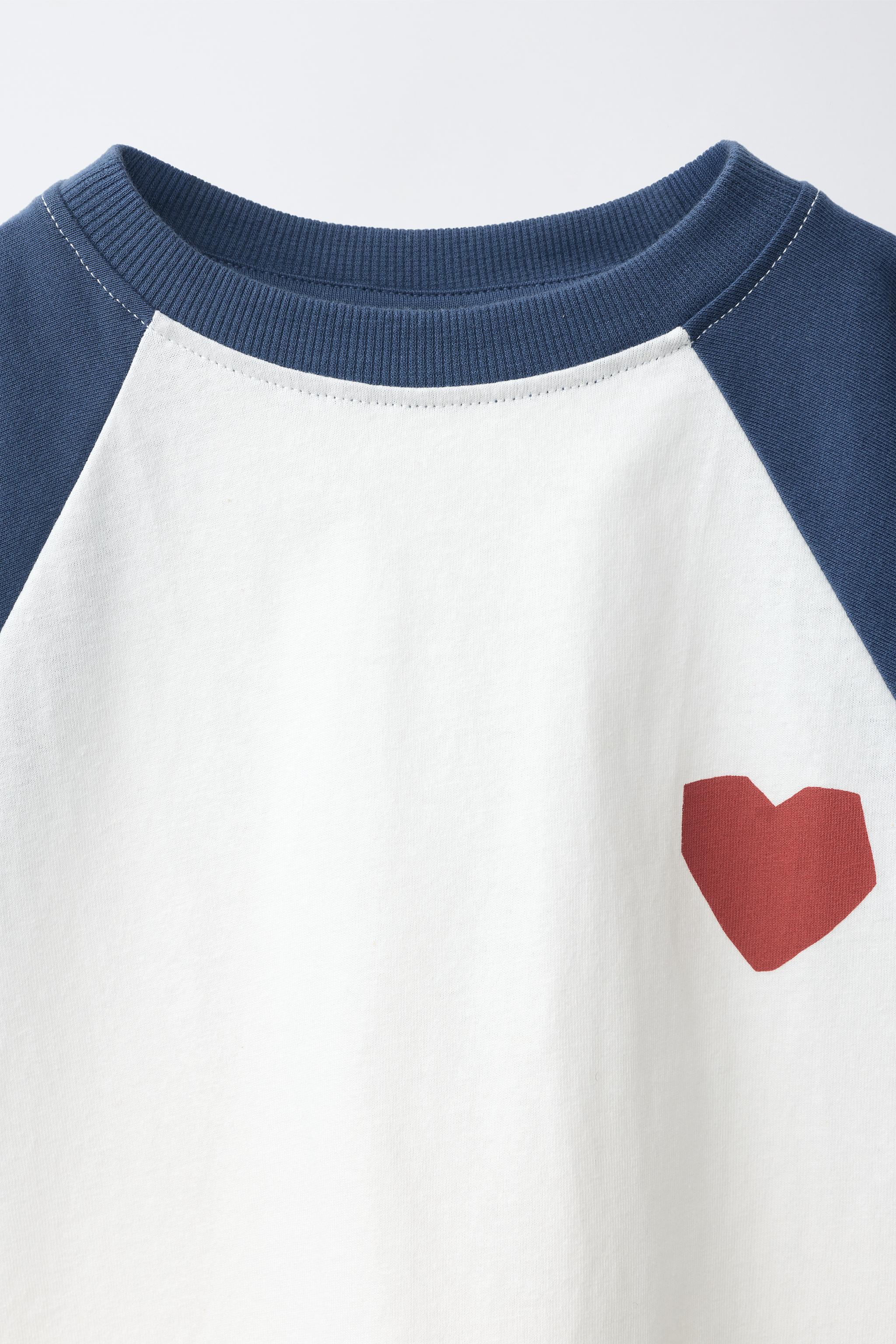 Детские футболки Zara HEART RAGLAN T-SHIRT — фото 3