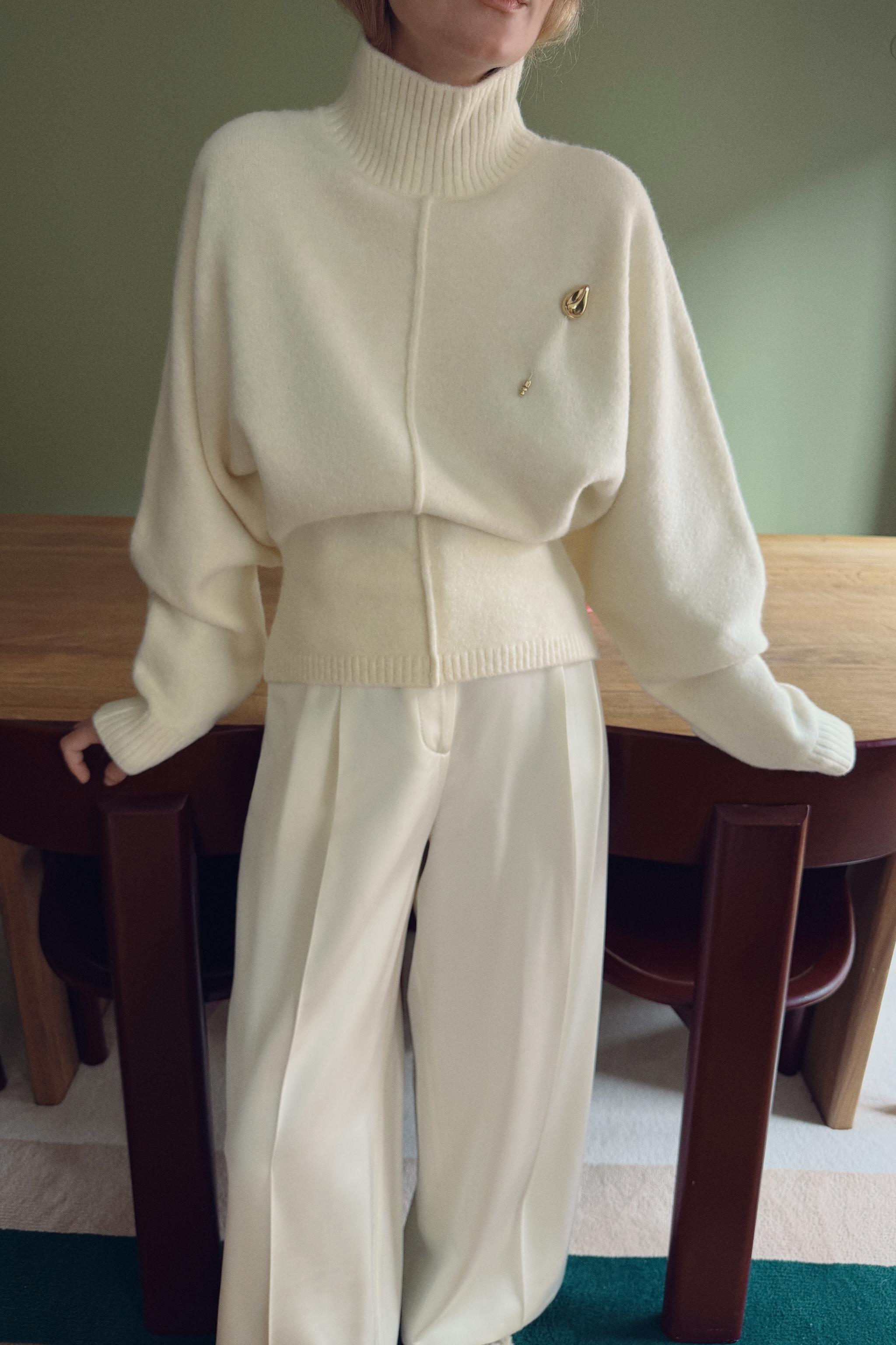 SOFT KNIT JUMPER HIGH NECK - Oyster-white | ZARA United States