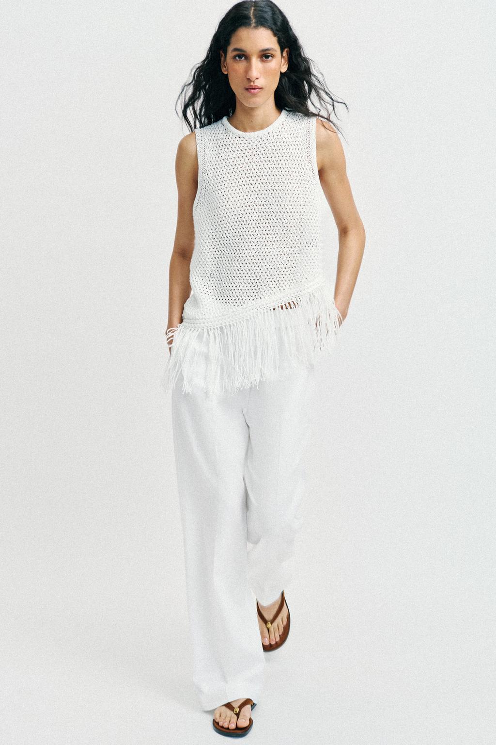 FRINGED KNIT TOP - image 2